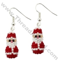 beaded santa earrings