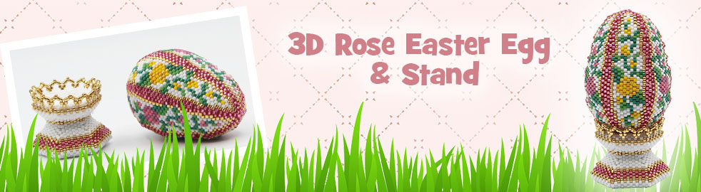 ThreadABead 3D Rose Easter Egg and Stand Bead Component Pack