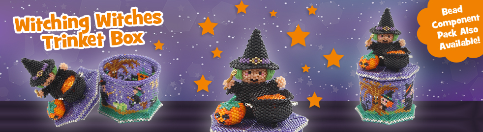ThreadABead 3D Witching Witches Trinket Box Bead PAttern