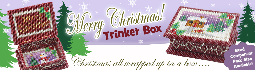 ThreadABead The Merry Christmas Beaded Trinket Box