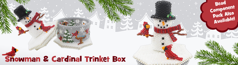 ThreadABead 3D Snowman and Cardinal Trinket Box Component Pack