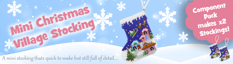 ThreadABead Christmas Village - A Mini 3D Delica Christmas Beadwork Stocking Bead Pattern