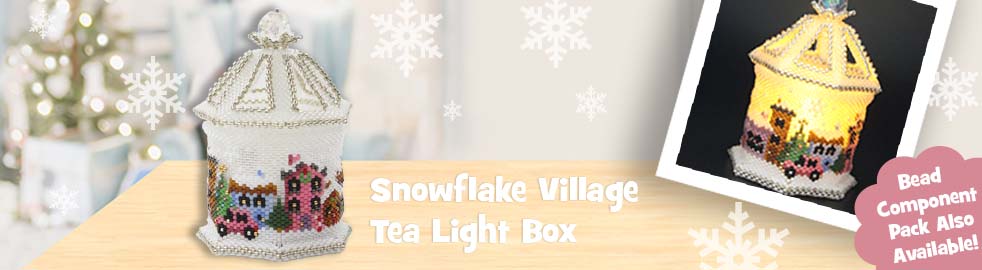 ThreadABead The Snowflake Village Tea Light Box Bead Pattern