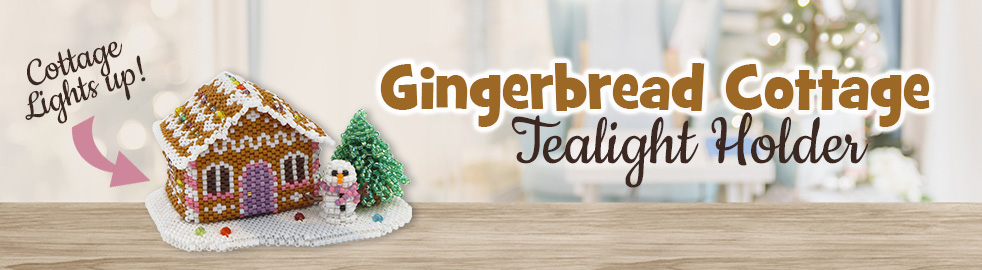 ThreadABead Gingerbread Cottage Tea Light Holder