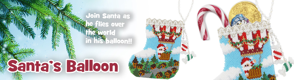 ThreadABead Santas Balloon Large 3D Stocking Ornament Bead Pattern