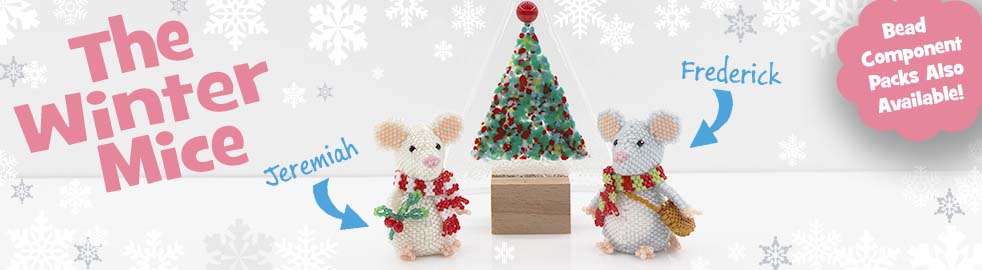 ThreadABead Jeremiah and Frederick the 3D Beaded Winter Mice Bead Pattern