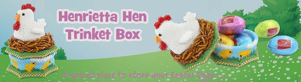 ThreadABead Henrietta Hen Trinket Box Easter Bead Pattern