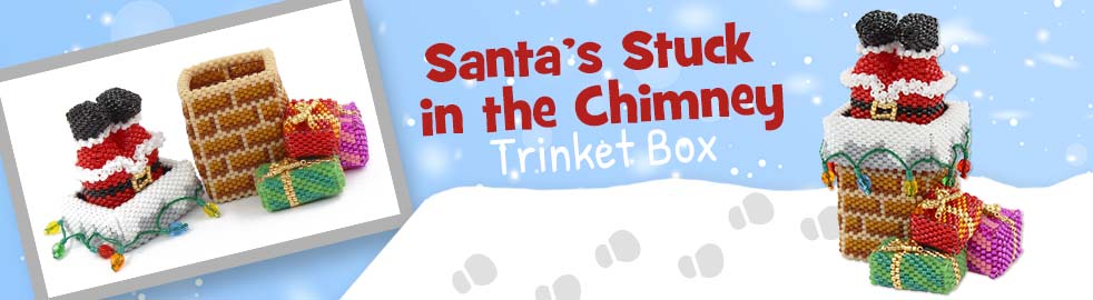 ThreadABead Santa Stuck in Chimney Trinket Box Bead Pattern
