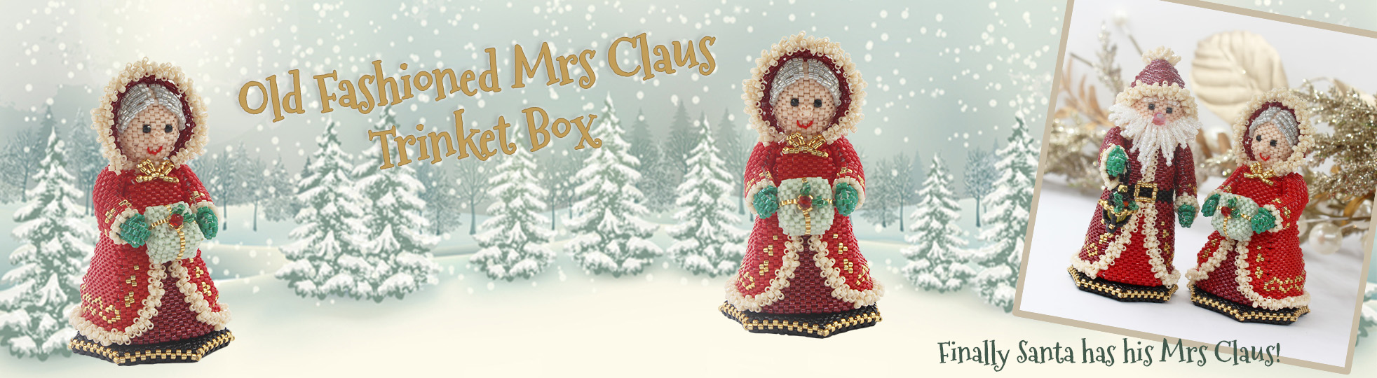 Mrs Claus Trinket Box Bead Component Pack